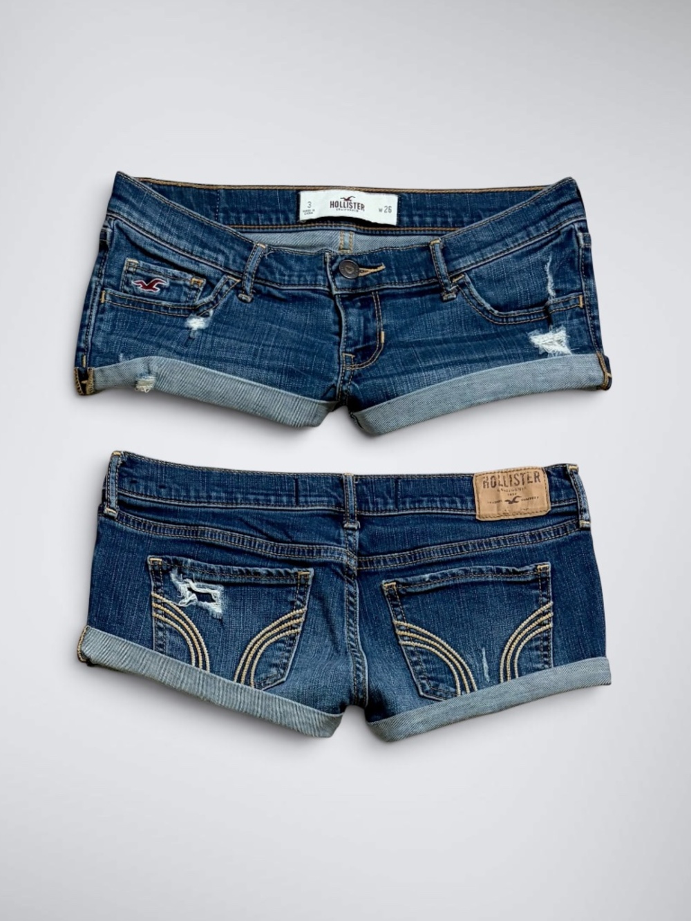 Early 2000s Hollister Ultra Low Rise Micro Denim Shorts